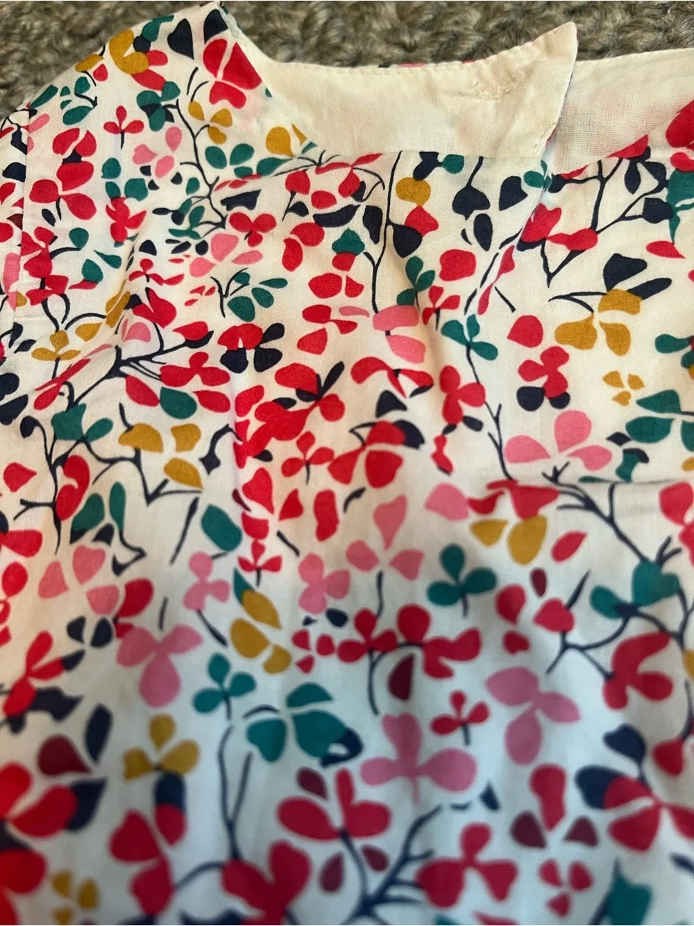 JACADI Floral Bubble Dress - Pink, Yellow & Teal Floral Print
